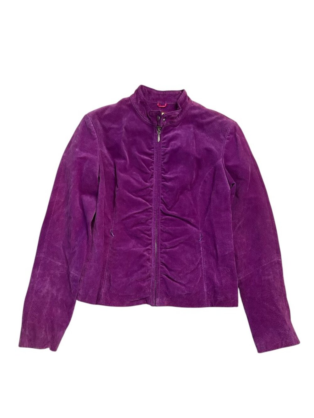 WILSONS Leather Woman's Size M Medium Genuine Suede Zipup Jacket Purple Lime NWT